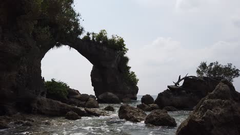 the natural bridge on neil island in the andaman island chain