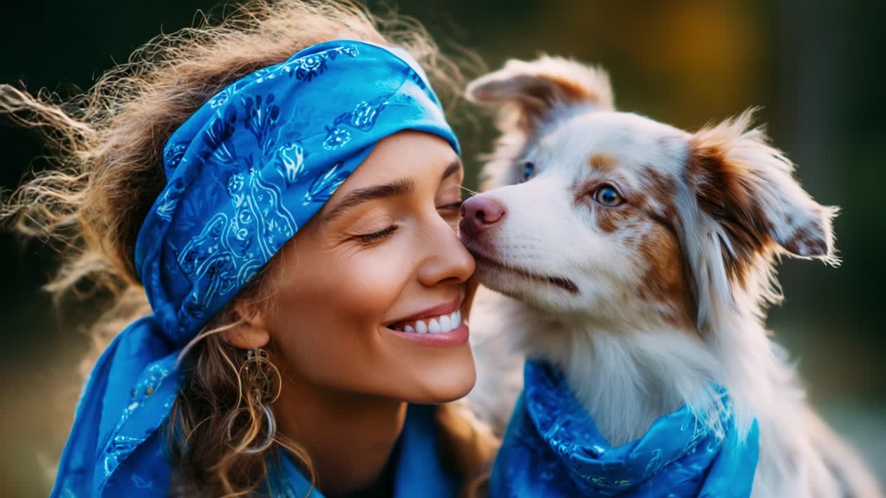 A Joyful Moment Between a Woman and Her Dog: Capturing the Bond of Love, Happiness, and Connection in Beautiful Natural Light