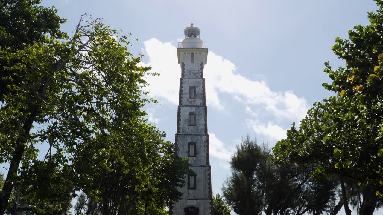 Historic lighthouse at Point Venus, Matavai Bay, Papeete,Tahiti, French Polynesia.