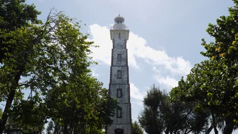 historic lighthouse at point venus, matavai bay, papeete,tahiti, french polynesia.