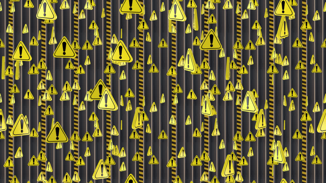 Warning sign background exclamation loop tile rising