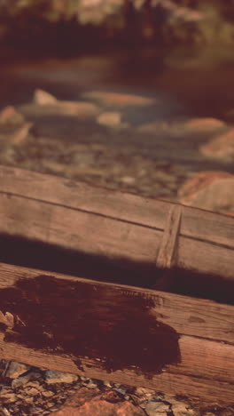 close up of a wooden boat on a river