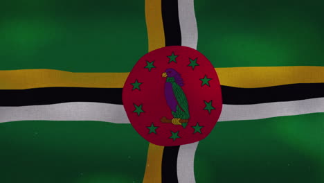 the dominica national waving flag