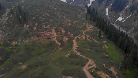 aerial view of gabbin jabba at swat valley in pakistan
