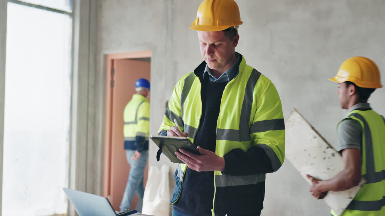 trabajadores de la construcción inspeccionando un proyecto de construcción