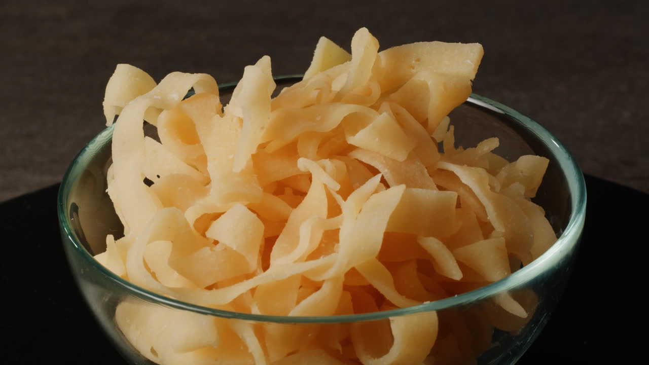 Crispy Noodles in a Glass Bowl