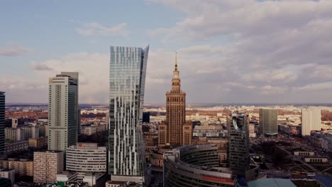 warsaw cityscape with palace of culture and science