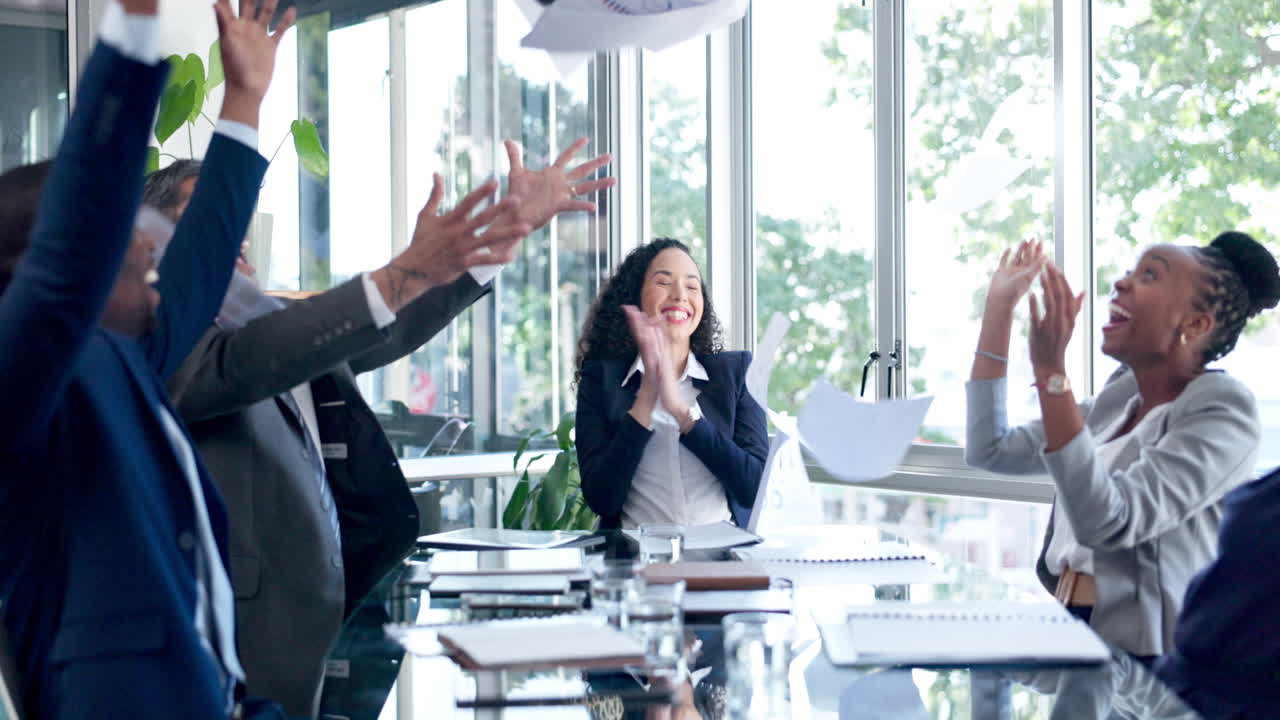 사업가, 성공, 공중의 종이