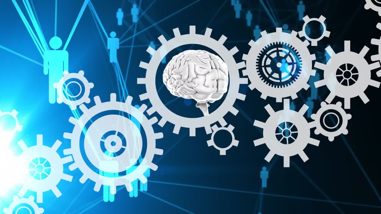 cerebro humano y engranajes