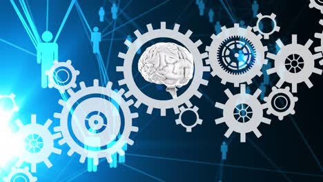 cerebro humano y engranajes
