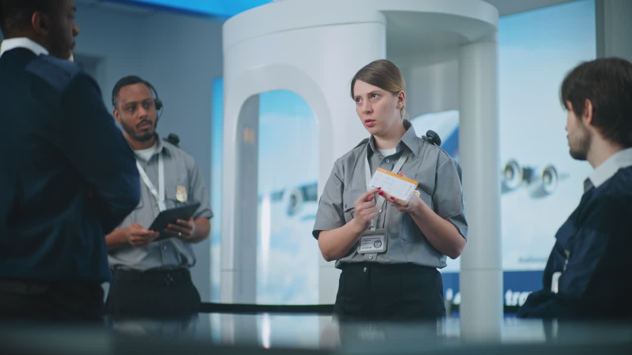reunión del personal de seguridad del aeropuerto