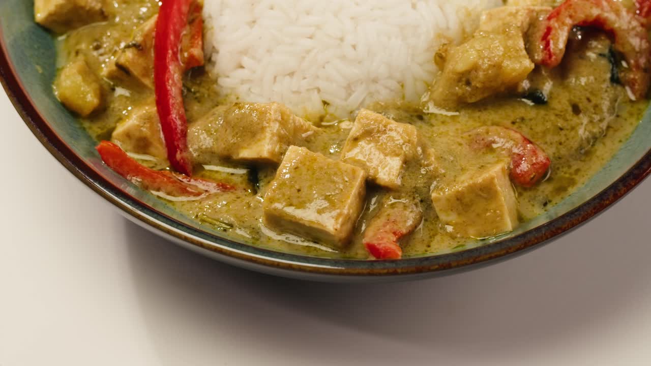 Green Curry with Tofu and Rice
