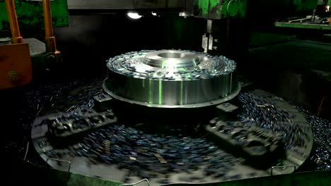 workpiece processing on turning-and-boring lathe