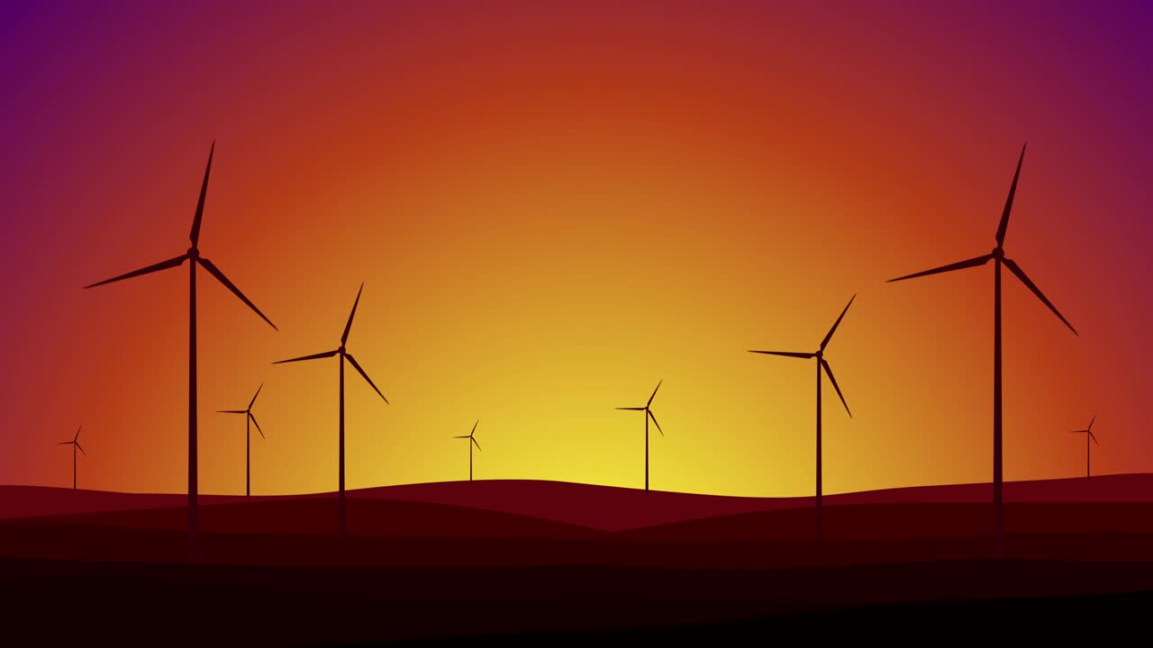 모션 그래픽 풍력 터빈 개념