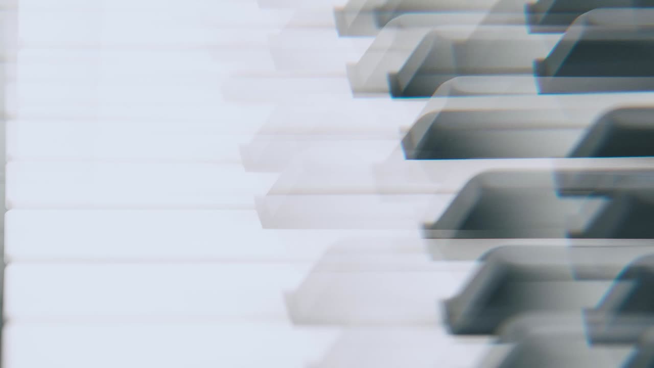 만화경, 마법 효과 또는 취한 상태에서 본 피아노 건반의 질감