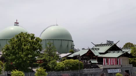 gas tank in japan, tokyo landscape 2022