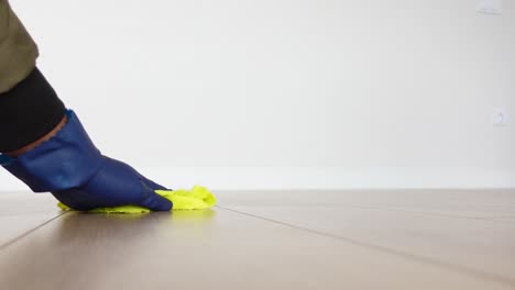 cleaning a wooden floor