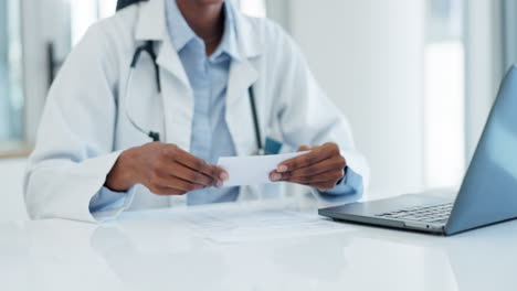 hospital, consulting and doctor with prescription