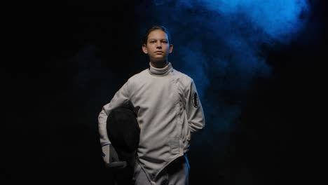 young fencer in action