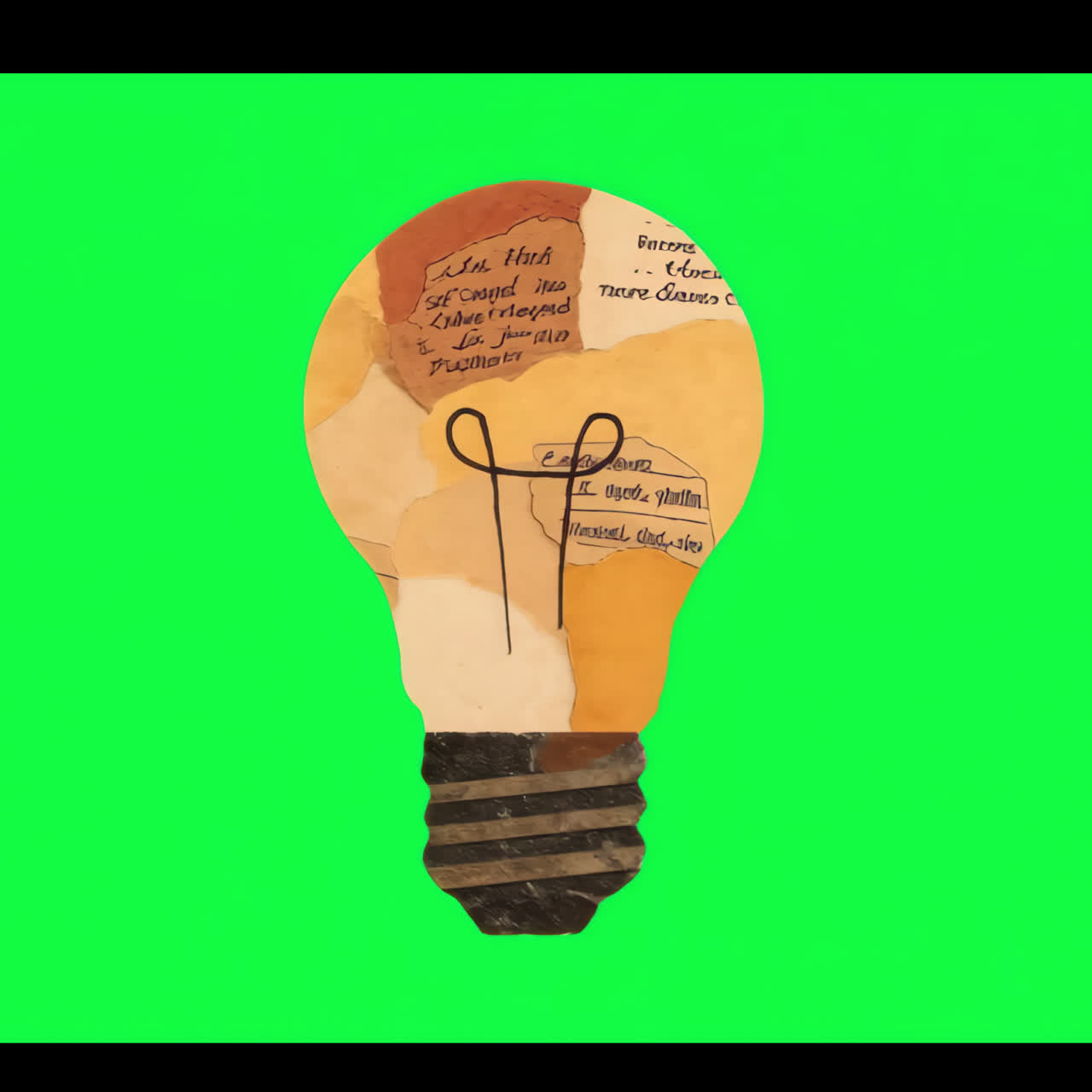Light bulb collage representing creativity and innovation