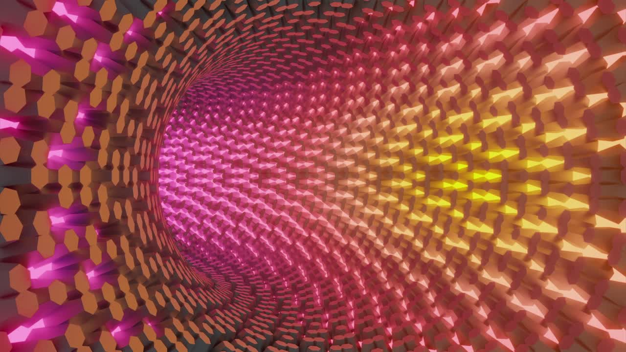 tunnel geometrico astratto con colori di gradiente