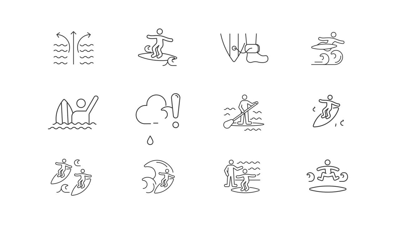 Surfing and Water Sports Icons