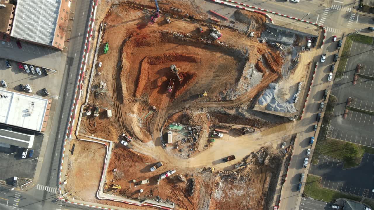 imágenes aéreas de 4k de nueva construcción para centro de eventos en clarksville tennessee