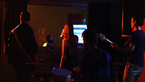 band performing in studio