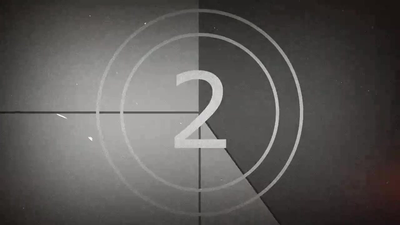 Vintage Film Countdown Leader with Retro Texture