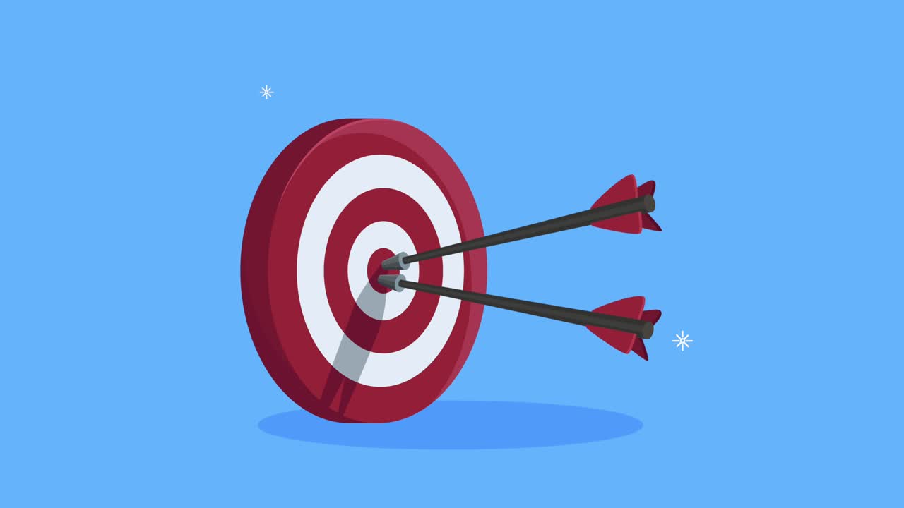 con flechas objetivo éxito animación