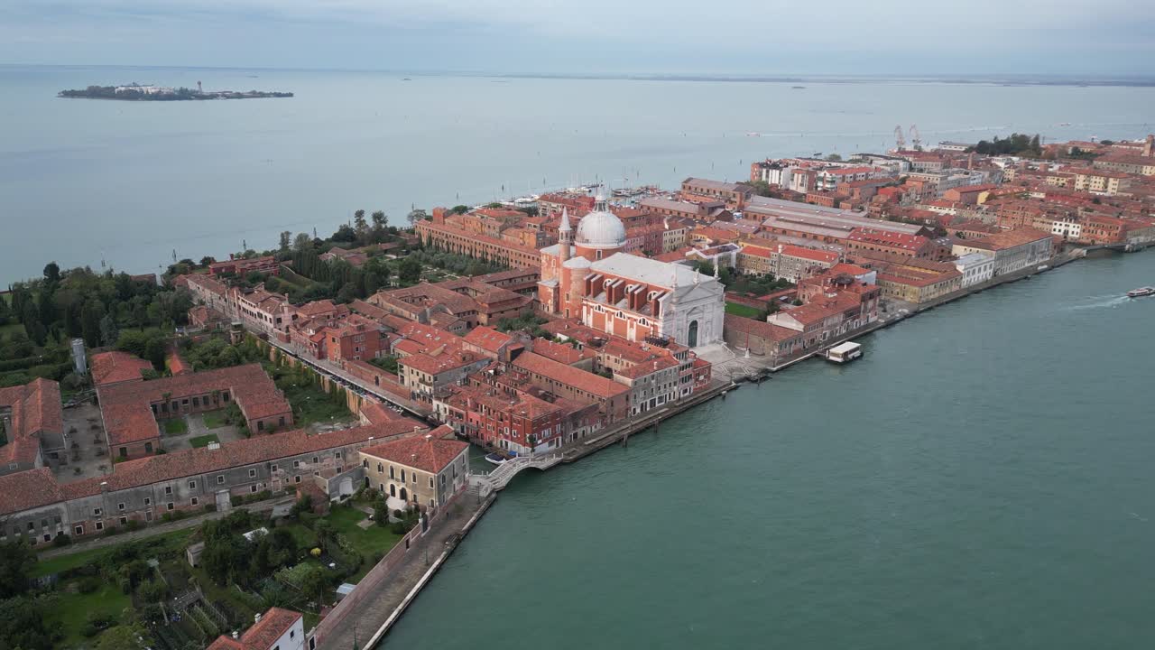 Aerial View of San Giorgio Maggiore Island in Venice, Italy