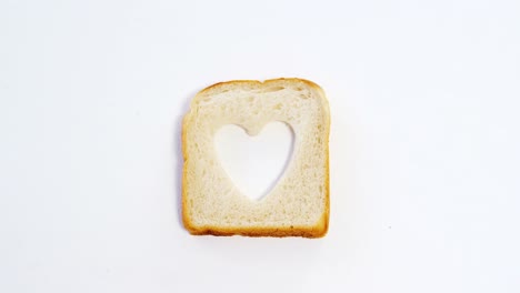 heart shape on bread slice