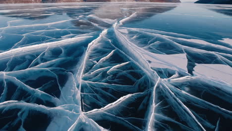 frozen lake ice patterns