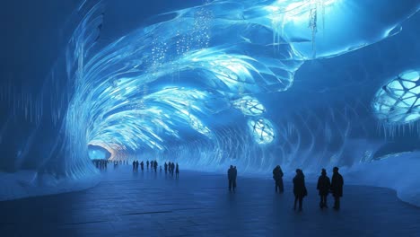 ice tunnel with people