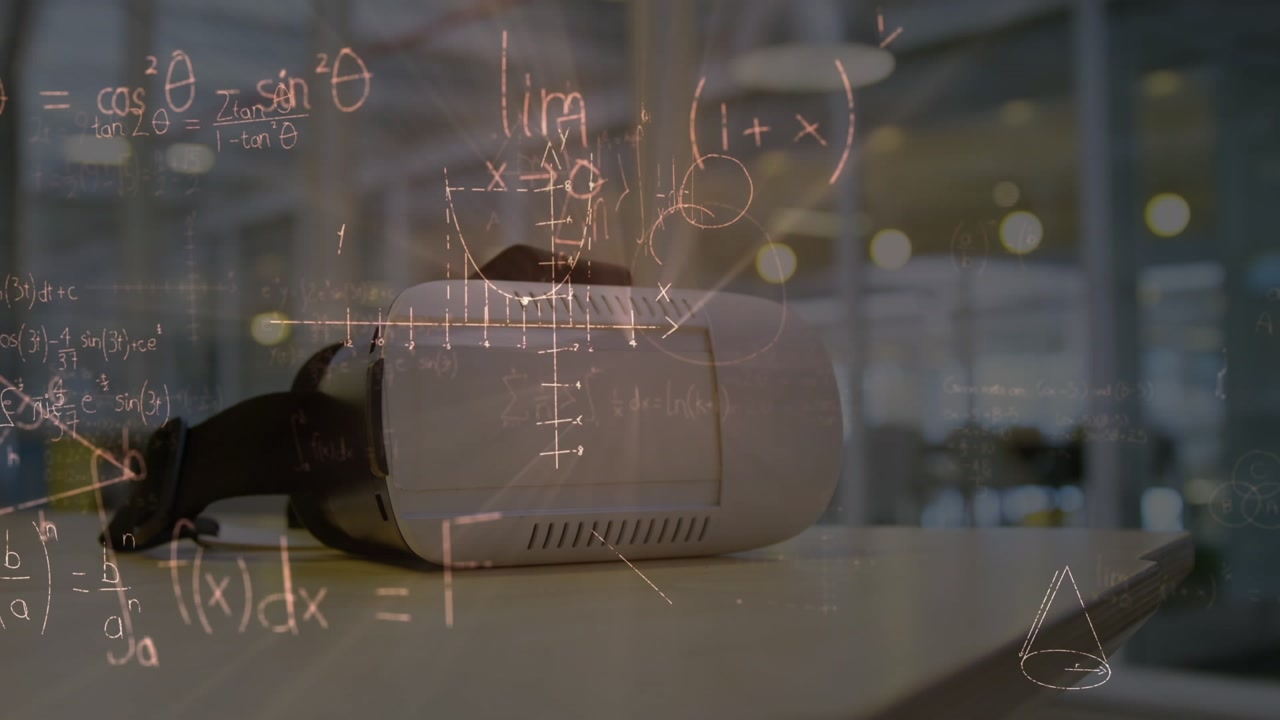 Animation of mathematical equations over vr headset