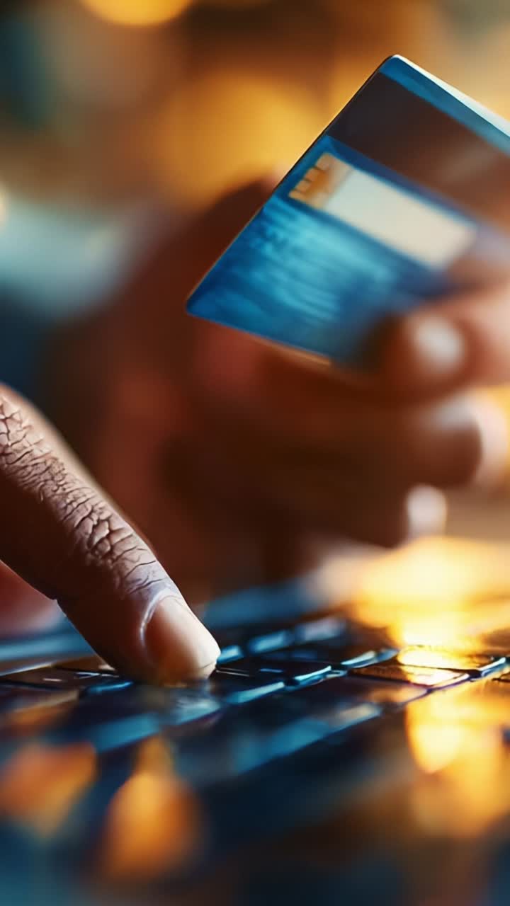 Close-up View of a Hand Using a Card on a Touchscreen, Highlighting the Interaction Between Payment Technology and User Engagement
