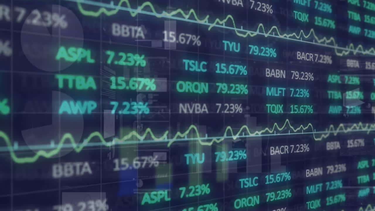 Animazione dell'elaborazione di dati finanziari su griglia