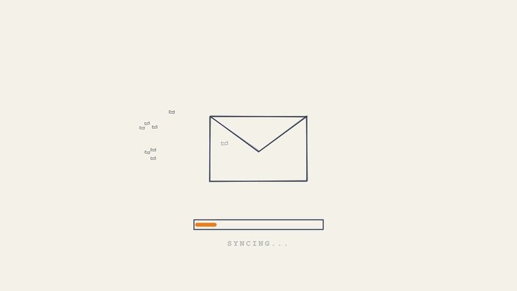 Animated Email Syncing Progress Bar with Envelope Icon