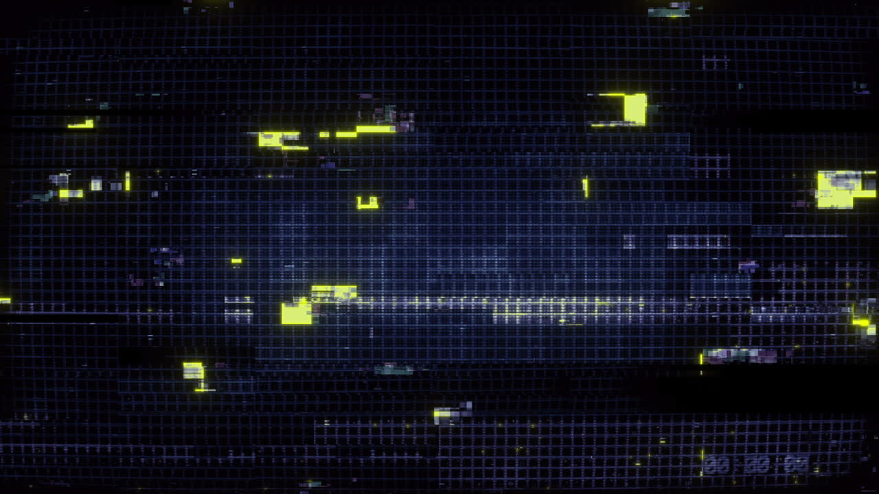 Schermo Glitch Digitale Retro con Rumore Statico e Pixel
