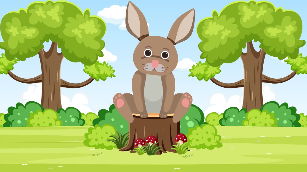Animated rabbit experiences various emotions outdoors. | Premium Stock ...
