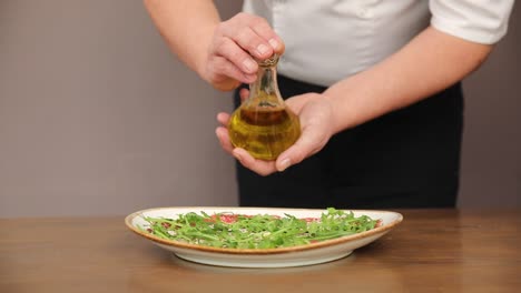 chef preparing carpaccio salad