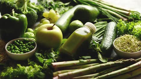 green antioxidant organic vegetables  fruits and herbs