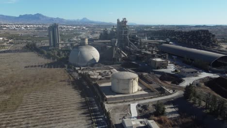 flying along a huge cement manufacturing plant. san vicente del raspeig, spain.