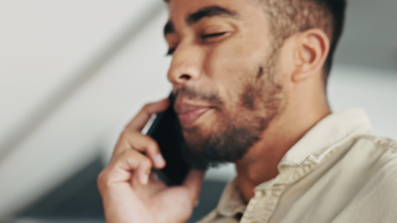 Stress, phone call and angry businessman