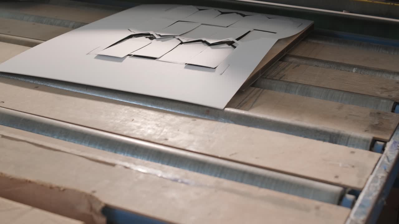 Die cutting machine processing paper