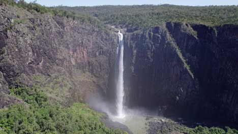 panorama of wallaman falls at girringun national park, north qld, australia