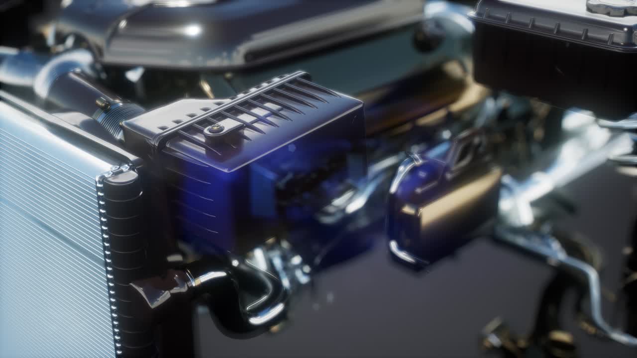 자세한 자동차 엔진 및 다른 부품