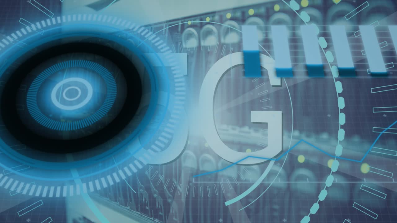 Animation of text with globe and network of connections