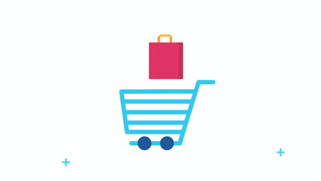 shopping cart and bag icons