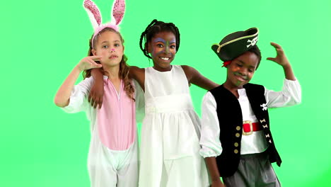 cute children dressed up in costumes
